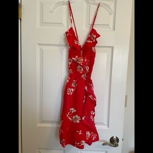 Boutique red summer floral dress